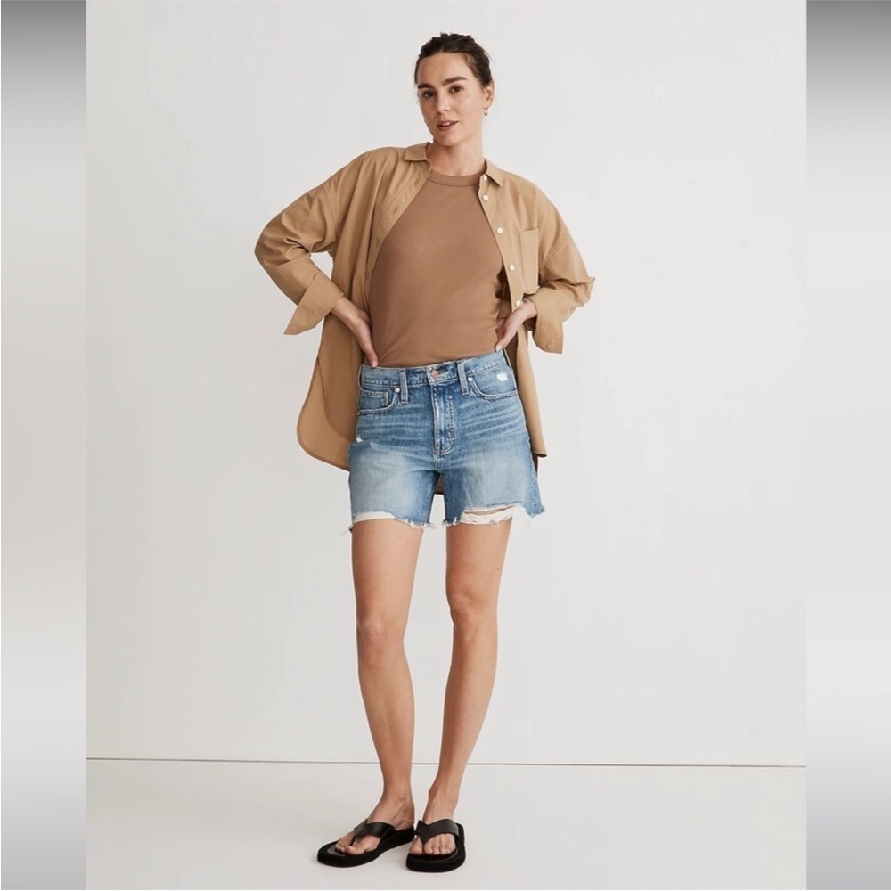 Madewell Relaxed Mid-Length Denim Shorts 26 F5